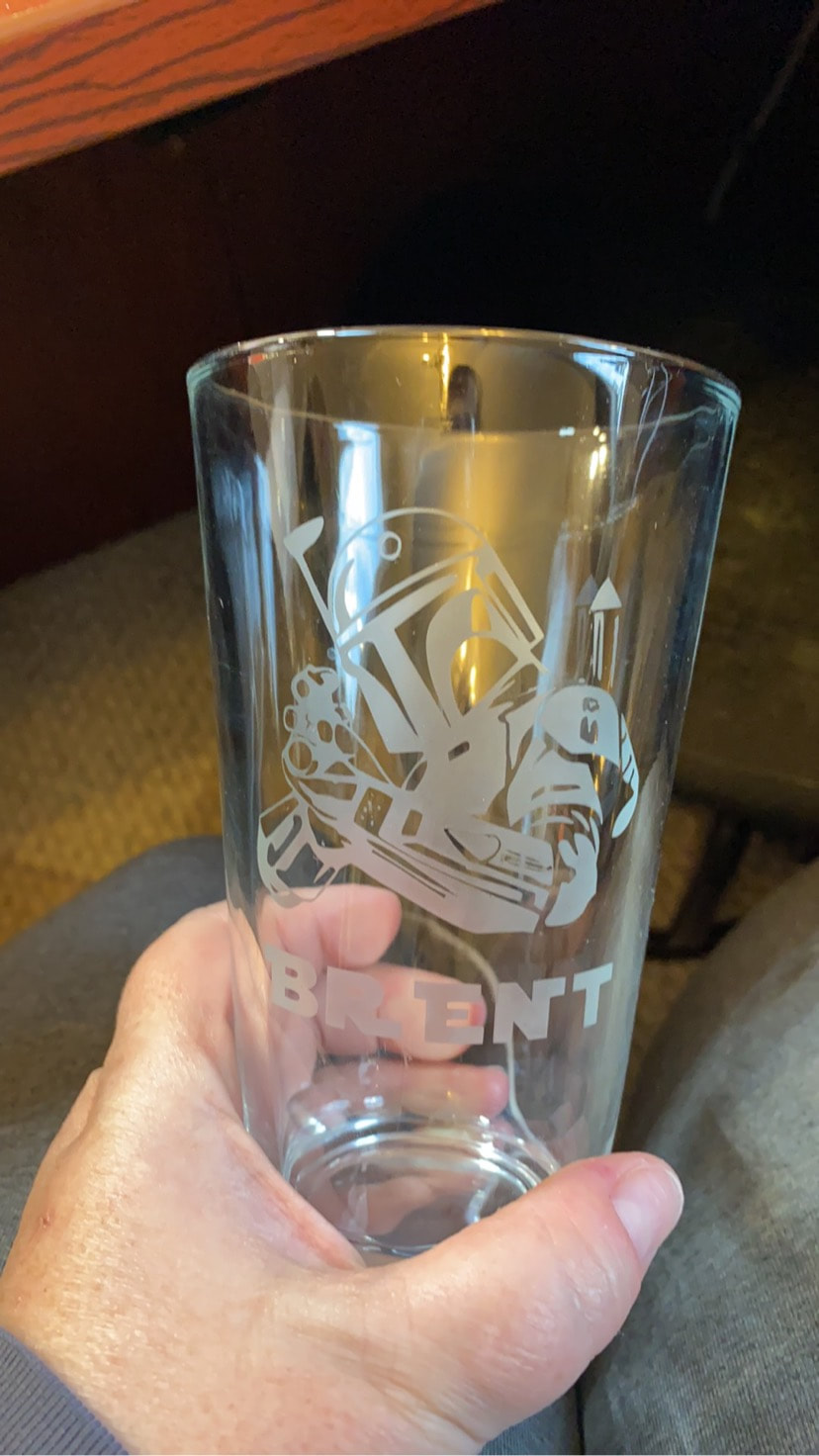 Baby Alien Pint Glass for Graduates, Design: GRAD2 - Everything Etched